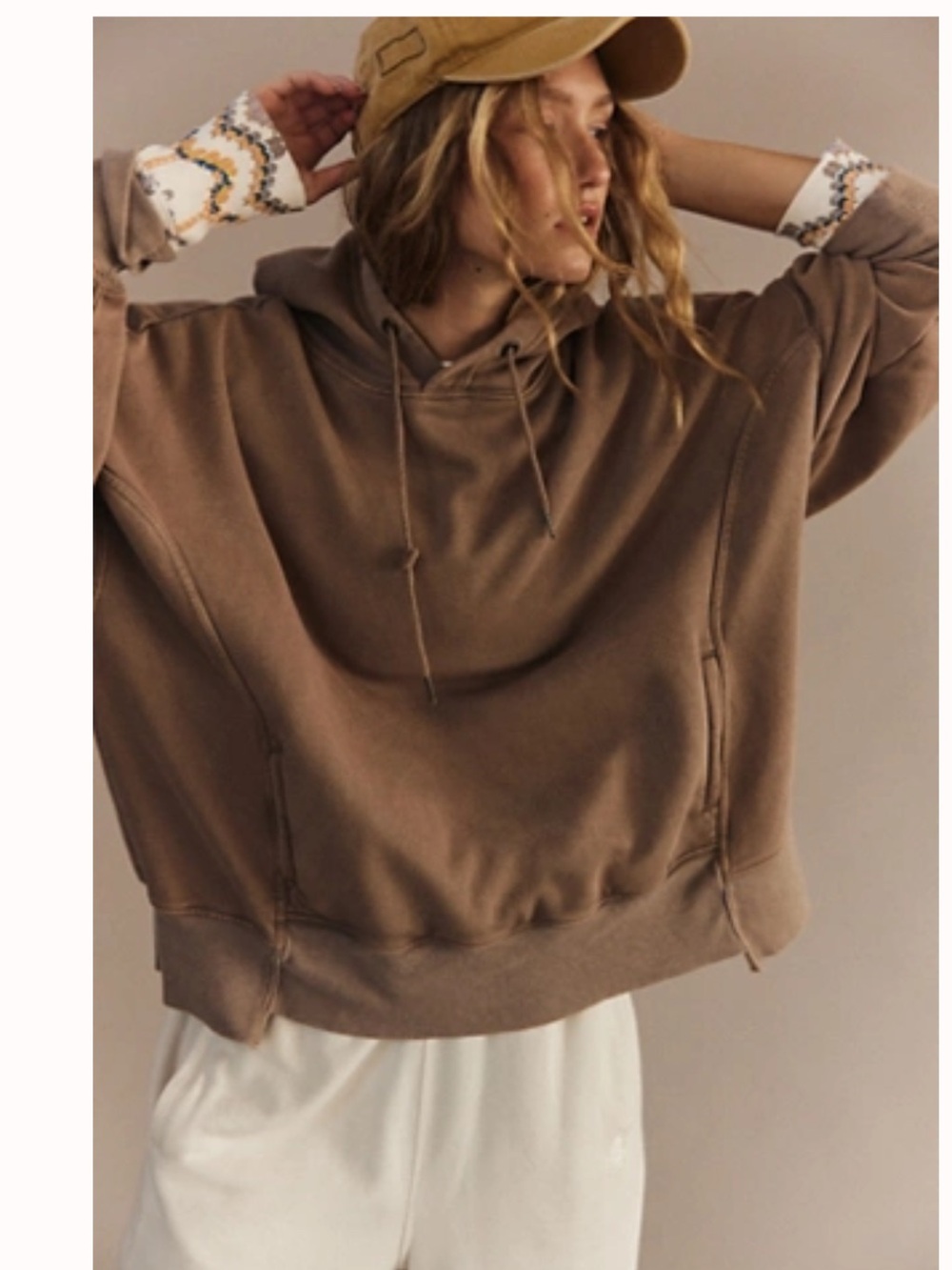 Free People Sprint To The Finish Hoodie in Hickory
